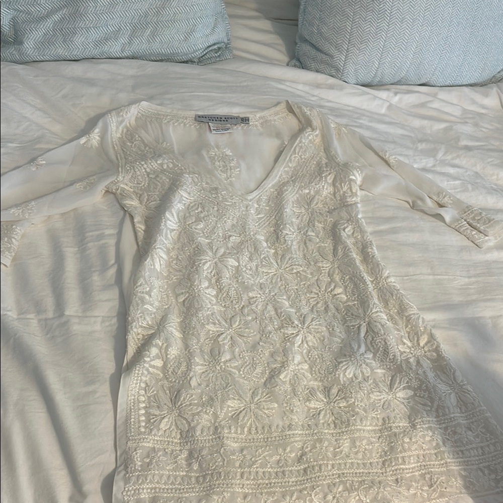 Gretchen Scott Designs Cream Floral Tunic